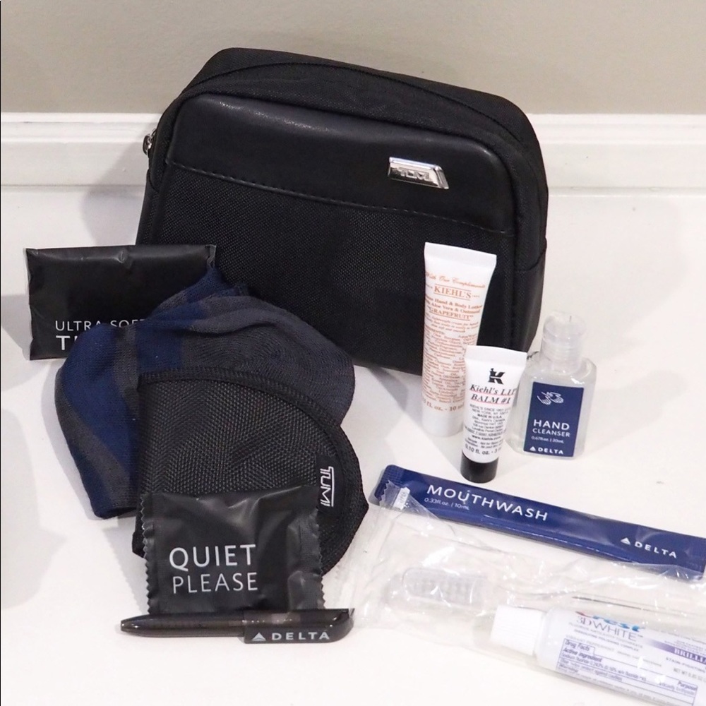 Tumi amenity kit with Khiels